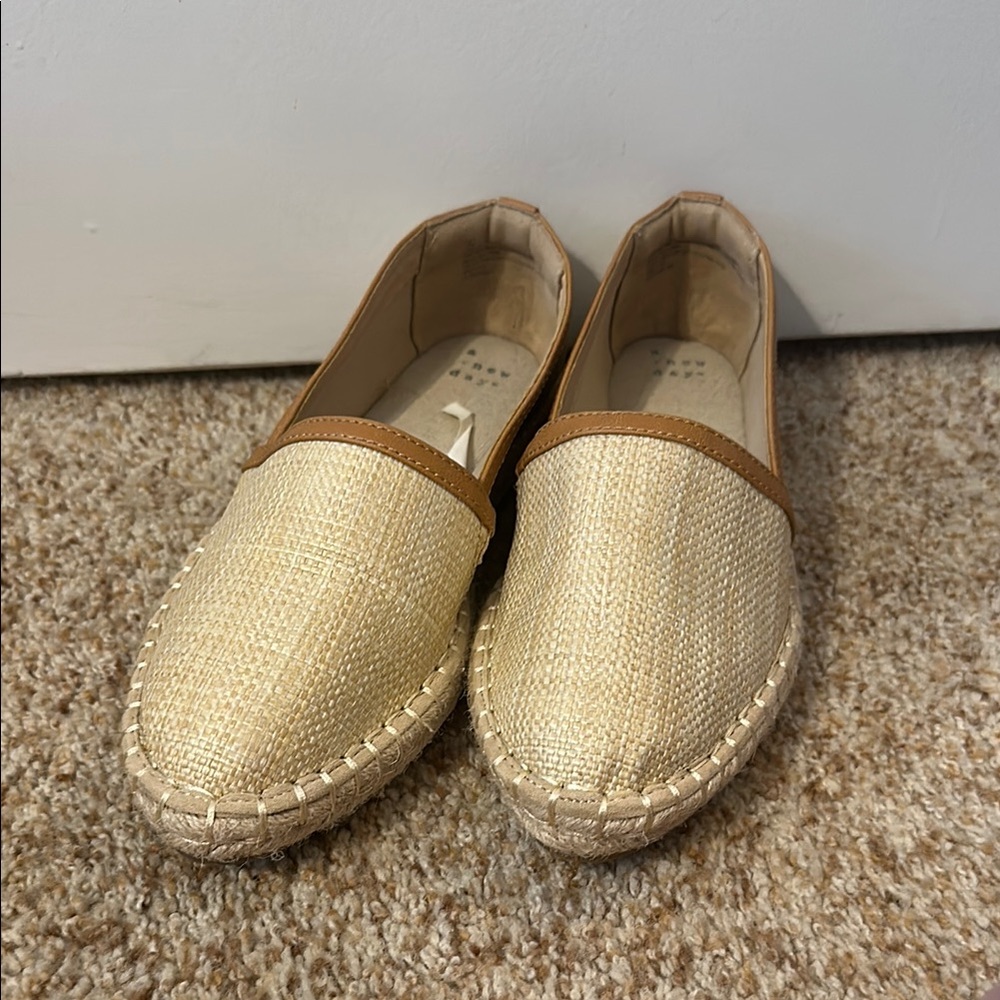 a new day Cream and Tan Espadrilles